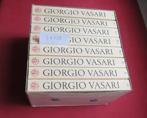 Vasari, Giorgio: Leben der ausgezeichnetsten Maler, Bildhauer und Baumeister von Cimabue bis zum Jahre 1567. [8 Bände in Box] Übers. von Ludwig Schorn u. Ernst Förster. 