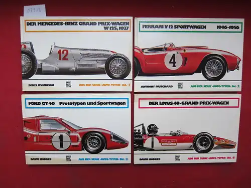 Jenkinson, Denis, Anthony Pritchard und David Hodges: 4 Bände der Reihe: 1) Der Mercedes-Benz W 125 / 2) Ferrari V12 / 3) Ford GT40 / 4) Der Lotus 49. 
