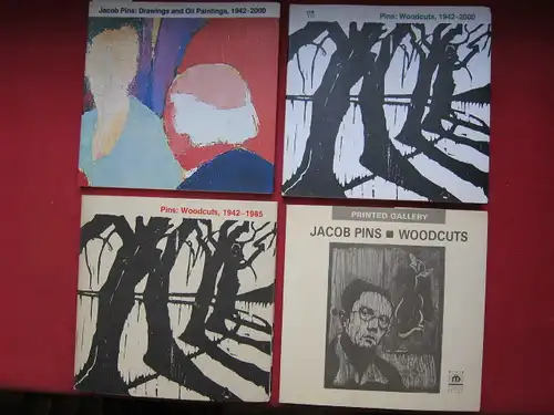 Pins, Jacob: 4 Kataloge: 1) Woodcuts, 1942-1985 / 2) Woodcuts / 3) Woodcuts, 1942-2000 / 4) Drawings and oil paintings, 1942-2000 [zweisprachig engl. hebr.]. 