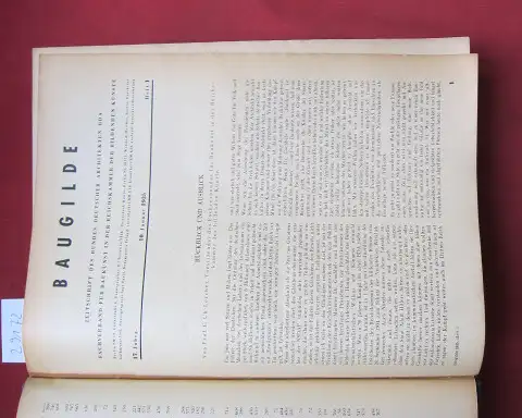 BDA (Hrsg.): Baugilde. Heft Nr. 1 - 30/ 1935 [gebunden in 1]. Zeitschrift des Bundes Deutscher Architekten BDA. Fachverband für Baukunst in der Reichskammer der Bildenden Künste. 