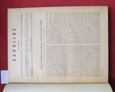 RKdbK (Hrsg.): Baugilde. Heft Nr. 1 - 36/ 1936 [gebunden in 1]. Zeitschrift der Fachgruppe Architekten in der Reichskammer der Bildenden Künste. 