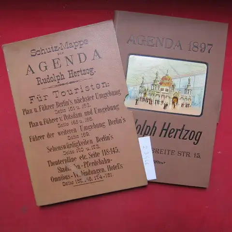 Kaufhaus Rudolph Hertzog: AGENDA 1897 . Rudolph Hertzog - Berlin c. [Cölln] - 15/14 Breite Strasse und Brüder Strasse 27/29. Gründung des Kaufhauses 1839. 