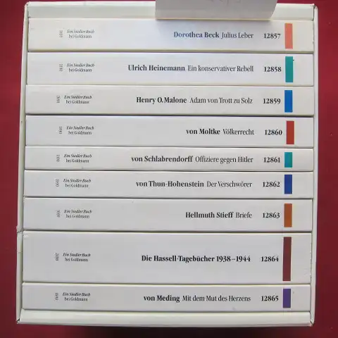 Aretin, Karl Otmar von (Hrsg.), Ger van Roon  (Hrsg.) und Gans Mommsen  (Hrsg.): Deutscher Widerstand 1933 - 1945. Kassette mit 9 Bänden. Verlagsnummern 12857 - 12865. 