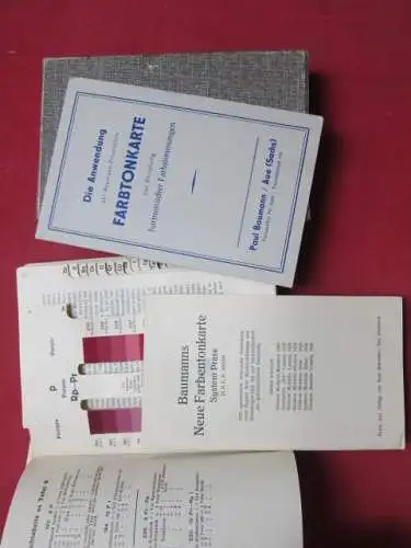 Baumann, Paul und Otto Prase: Baumanns neue Farbentonkarte System Prase : (D.R.G.M. 460993) : 1359 systematisch abgestufte Farbentöne nebst Angabe ihrer Mischverhältnisse und Mitteilungen über.. 