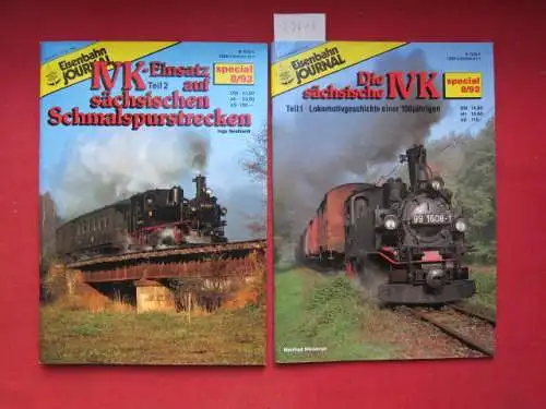 Merker, Hermann (Hrsg.), Manfred Weisbrod und Ingo Neidhardt: Die sächsische IVK; Teil 1. Lokomotivgeschichte einer 100jährigen. Teil 2. Einsatz auf sächsischen Schmalspurstrecken. Eisenbahn-Journal / Special-Ausgabe ; 8/1992 und 8/93. 