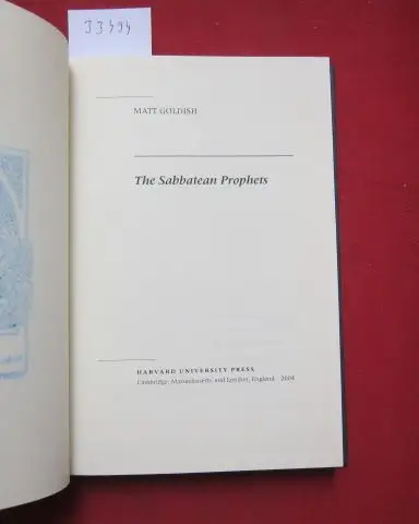 Goldish, Matt: Sabbatean Prophets. 