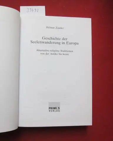Zander, Helmut: Geschichte der Seelenwanderung in Europa : alternative religiöse Traditionen von der Antike bis heute. 