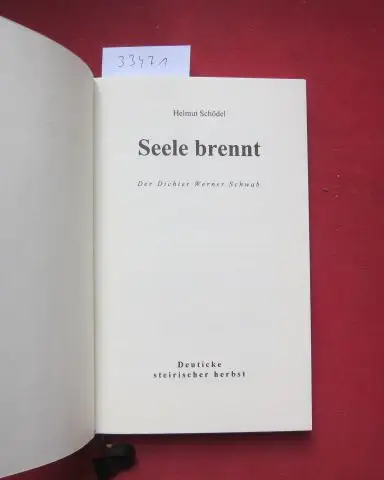 Schödel, Helmut: Seele brennt : der Dichter Werner Schwab. Steirischer Herbst. 