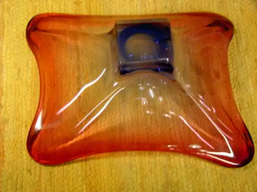 A370/ Große Buntglas Schale Murano, rot blau