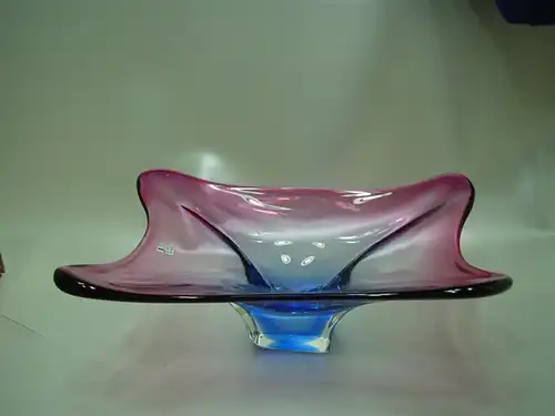 A370/ Große Buntglas Schale Murano, rot blau