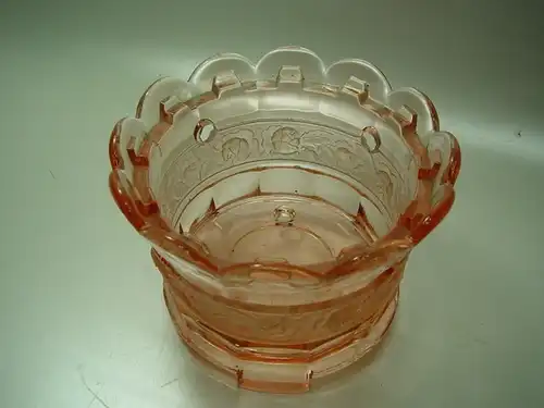 B773/ Hübsche Schale m.Bordüre, satiniertes Glas