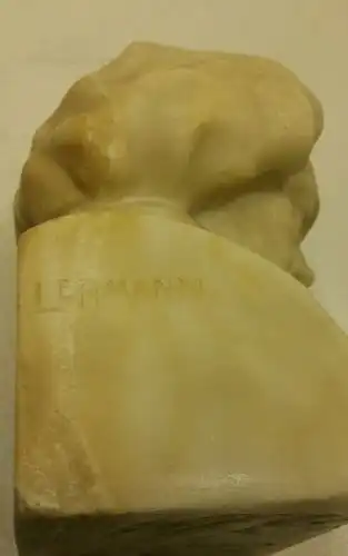 E763/ Büste Alabaster Beethoven Lehmann signiert