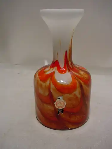C449/ Murano Vase orange, braun, weiß