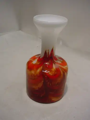 C449/ Murano Vase orange, braun, weiß