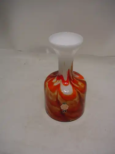 C449/ Murano Vase orange, braun, weiß