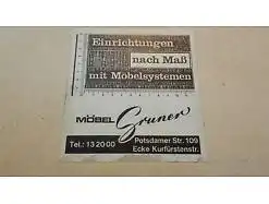 E109/Werbung Möbel Gruner Berlin mit Hobel