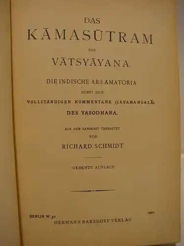 E402/ Das Kamasutram des Vatsyayana