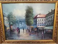 E294/ Öl Bild auf Leinwand Gemälde Paris Frankreich