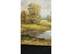 E537/  Ölbild Leinwand auf Holz Blick in die Weite signiert Wenzel 18 x 24 cm
