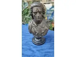 E844/ Schiller Antike Büste Skulptur Statue Ton Portrait  R. Uffrecht 1870 0