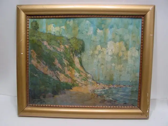 GC208/ Wilhelm Tilsch Ölbild auf Platte / Karton Insel Rügen 