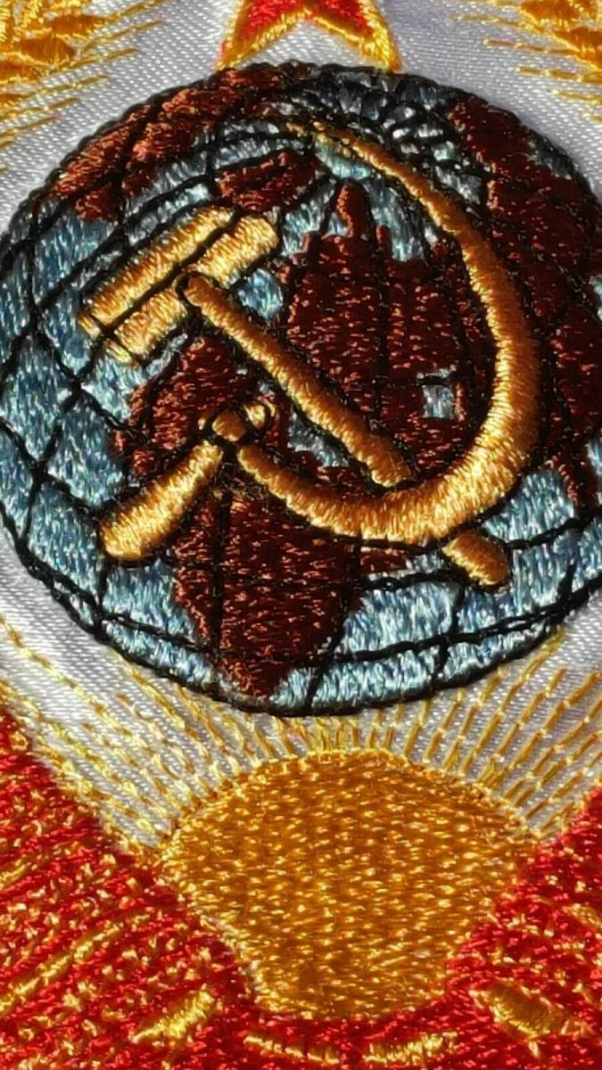 E828/ roter Wimpel Tischwimpel Fahne UdSSR CCCP  Sowjetunion gestickt auf Satin 