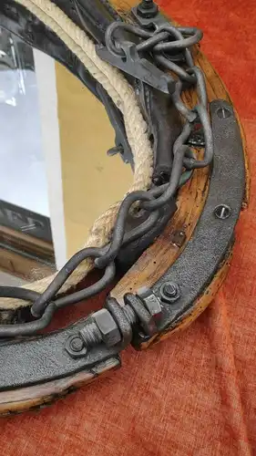 F374/ Kummet Pferdekummet Pferdehalfter mit Spiegel restauriert