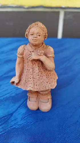 G267/ Keramik Figur N. Duffau Mädchen vintage Handarbeit