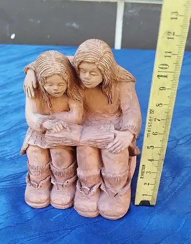 G266/ Keramik Figur signiert N. Duffau  vintage Handarbeit