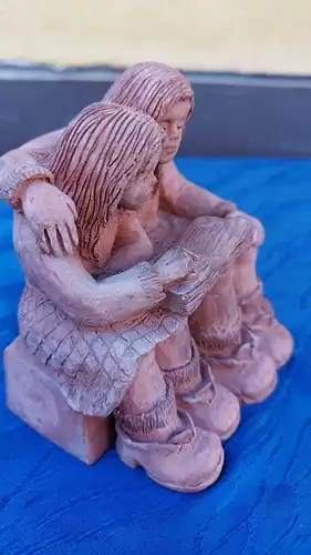 G266/ Keramik Figur signiert N. Duffau  vintage Handarbeit