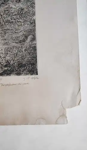 Radierung Hans Adolf Bühler Meisterschüler von Hans Thoma  37,5 x 47,5 cm