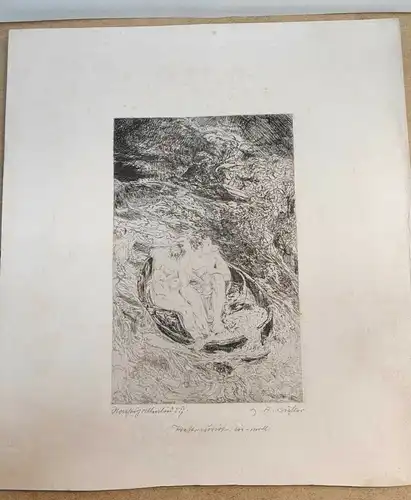 Radierung Hans Adolf Bühler Meisterschüler von Hans Thoma  37,5 x 42,5 cm