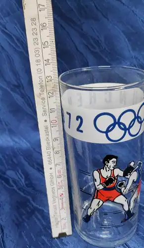 G147/ Olympiade 1972 Glas München Boxen Boxkampf Memorabilia Andenken