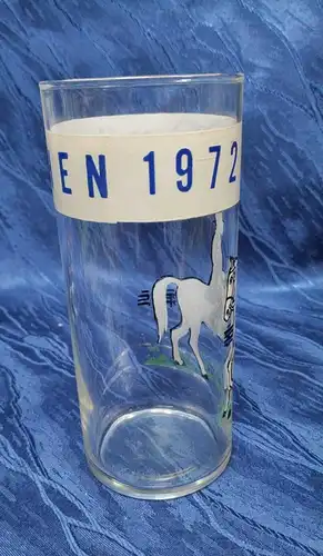 G147/ Olympiade 1972 Glas München Reiter Dressur  Memorabilia Andenken