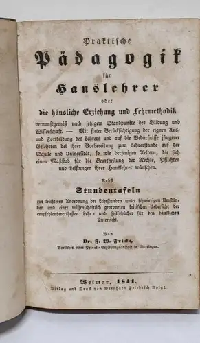 G124/ Praktische Pädagogik für Hauslehrer  häusliche Erziehung und Lehrmethodik