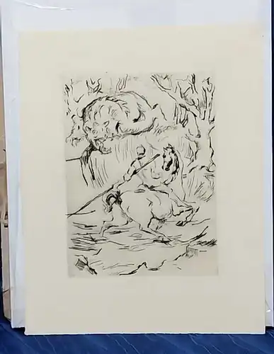 G82/ GRAF LUCKNER- St. Georg - Radierung / Kaltnadel 1922 aus der Jahresgabe 