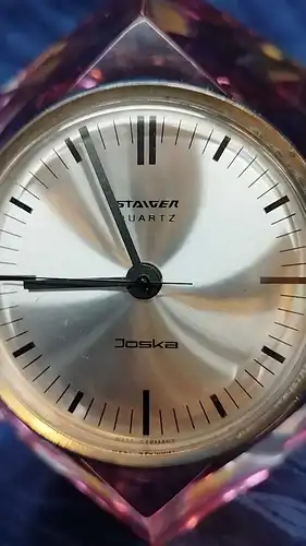 G72/Staiger Quartz Joska Tischuhr Waldglashütte Design Glas Uhr  Uhrwerk defekt