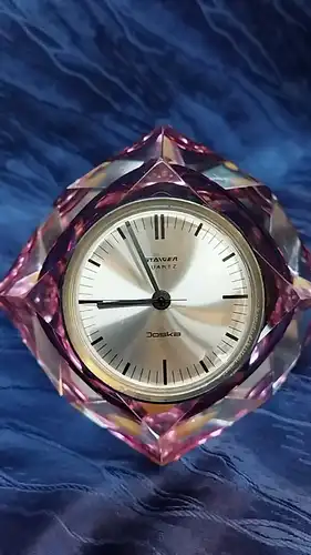 G72/Staiger Quartz Joska Tischuhr Waldglashütte Design Glas Uhr  Uhrwerk defekt