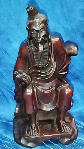 G046/ Chinesische Buchsbaumschnitzerei Figur 19 cm