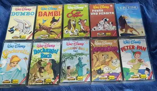 G22/ 30MC Kinder Kassetten Sammlung mit Koffer Disney Lindgren Preußler Märchen 