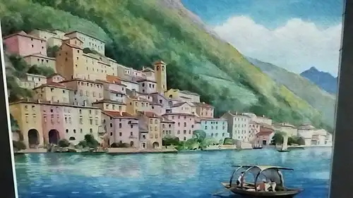 F994/ AQUARELL Italien von Jakob Hertter ( 1861-1932) Schwarzwaldmaler