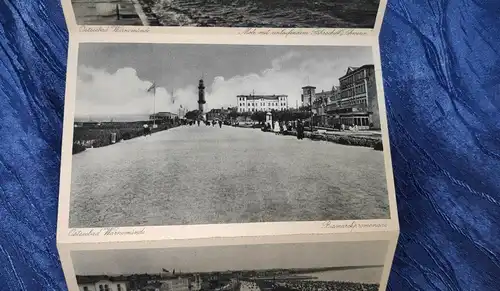 F988/ Ansichtskarten Ostseebad Warnemünde Strand Ostsee Strandkorb  Leporello