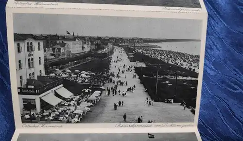 F988/ Ansichtskarten Ostseebad Warnemünde Strand Ostsee Strandkorb  Leporello