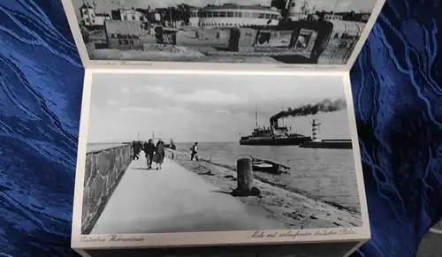 F988/ Ansichtskarten Ostseebad Warnemünde Strand Ostsee Strandkorb  Leporello