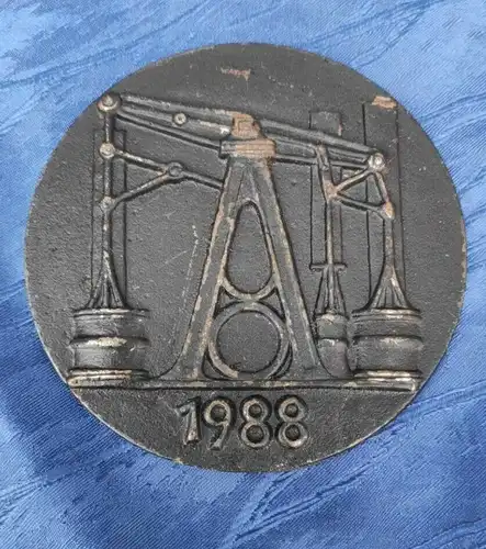 F807/Metall Plakette GIF Weißenstadt Medaille 1988 Bergmann Bergbau