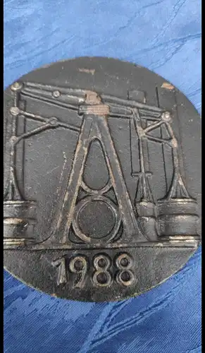 F807/Metall Plakette GIF Weißenstadt Medaille 1988 Bergmann Bergbau