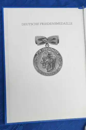 E880/ DDR  Urkunde - Deutsche Friedensmedaille Friedensrat blanko Belegstück