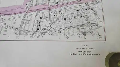 F670/ Berlin. 7 alte Flächennutzungspläne 70er Jahre