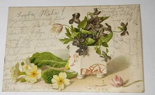 E805/antike Postkarte - Motiv - Blumen