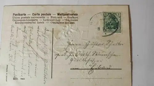 E801/ antike Geburtstagskarte Glückwunschkarte 